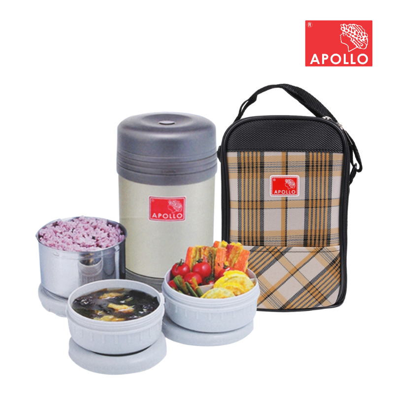 Cà men cơm giữ nhiệt Apollo 3 ngăn APL-1600 [1.55L]