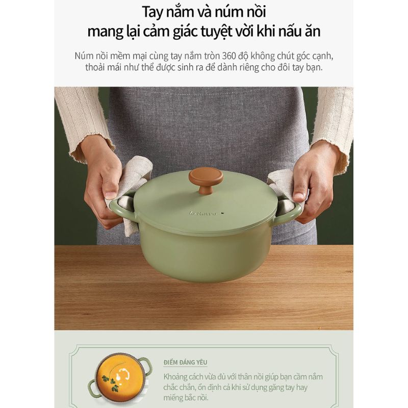 Nồi lẩu Ceramic hiệu PN BLRPT-24CLD(IH) [24cm - 3.2L]
