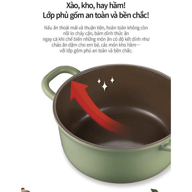 Nồi lẩu Ceramic hiệu PN BLRPT-24CLD(IH) [24cm - 3.2L]