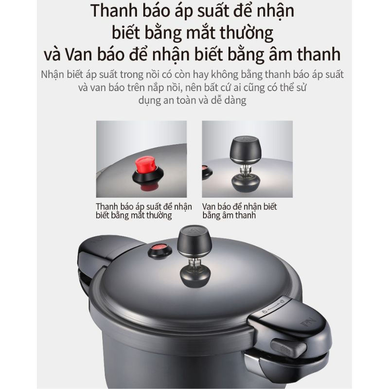 Nồi áp suất nhôm HardAnodizing hiệu PN BMPC-10 [5.5L]