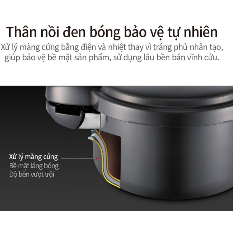 Nồi áp suất nhôm HardAnodizing hiệu PN BMPC-10 [5.5L]