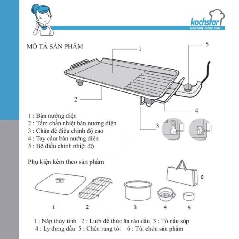 Bàn nướng điện đa năng Kochstar KSEWG-1000 [57cm]