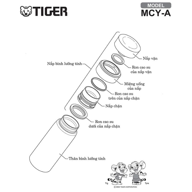 Bình lưỡng tính Tiger nắp vặn MCY-A050 [500ml]