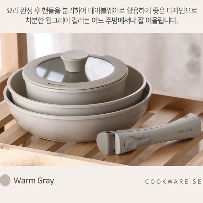 Bộ nồi Ceramic tay cầm rời hiệu PN BNCPT-SET [6 món]