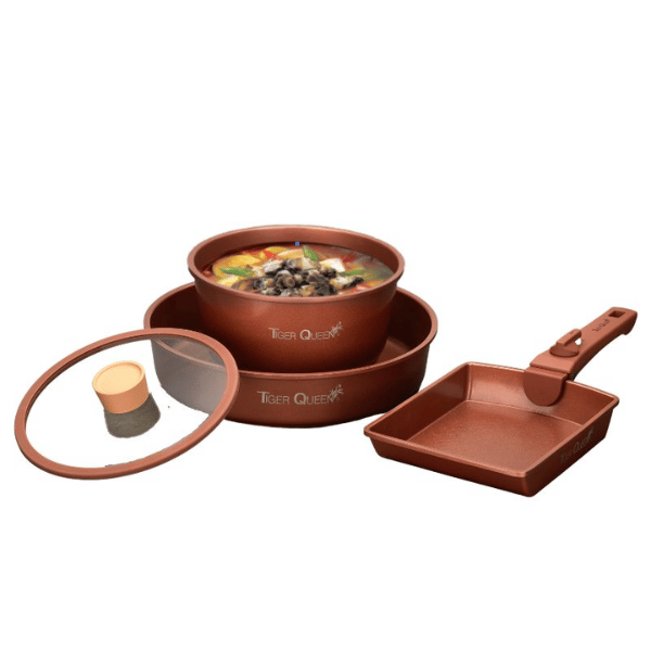 Bộ nồi Ceramic IH tay cầm rời hiệu Tiger Queen DCWCB-SET [5 món]