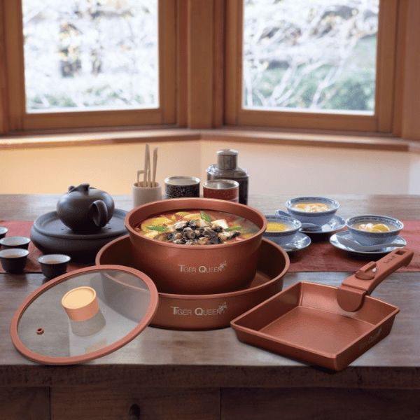 Bộ nồi Ceramic IH tay cầm rời hiệu Tiger Queen DCWCB-SET [5 món]