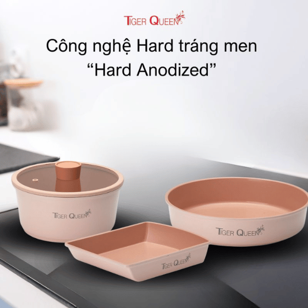 Bộ nồi Ceramic IH tay cầm rời hiệu Tiger Queen DCWCP-SET [5 món]