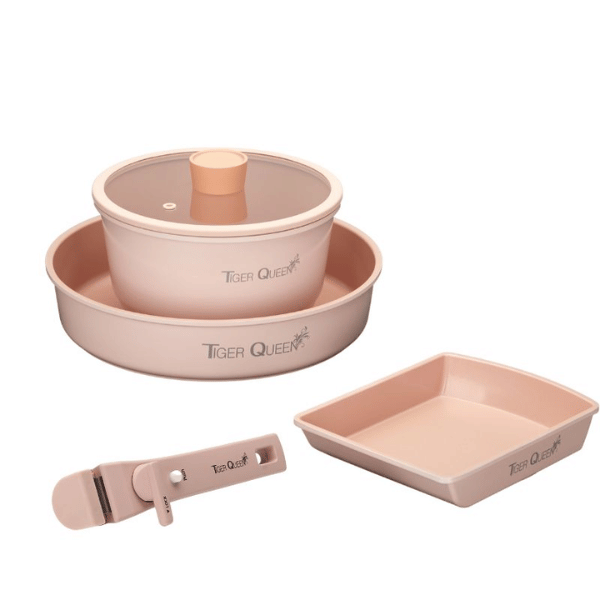 Bộ nồi Ceramic IH tay cầm rời hiệu Tiger Queen DCWCP-SET [5 món]