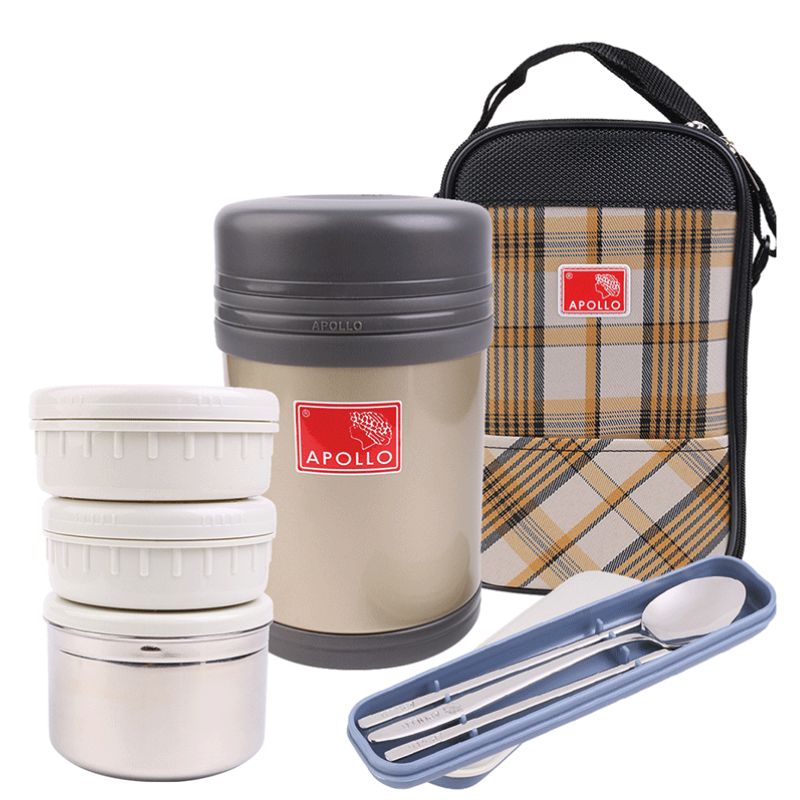Cà men cơm giữ nhiệt Apollo 3 ngăn APL-1600 [1.55L]
