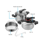 Bộ nồi áp suất Inox IH 3 trong 1 hiệu PN VGPC2-SET [6 món]