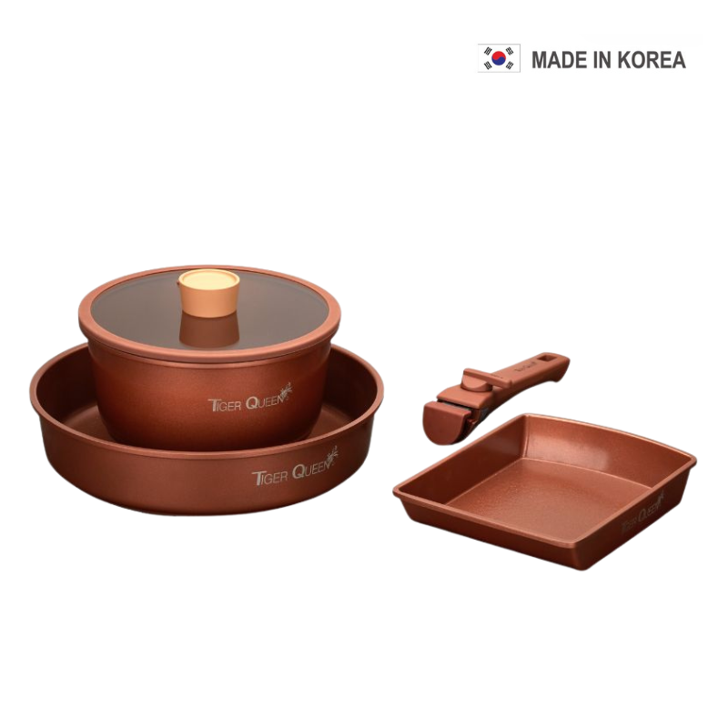 Bộ nồi Ceramic IH tay cầm rời hiệu Tiger Queen DCWCB-SET [5 món]