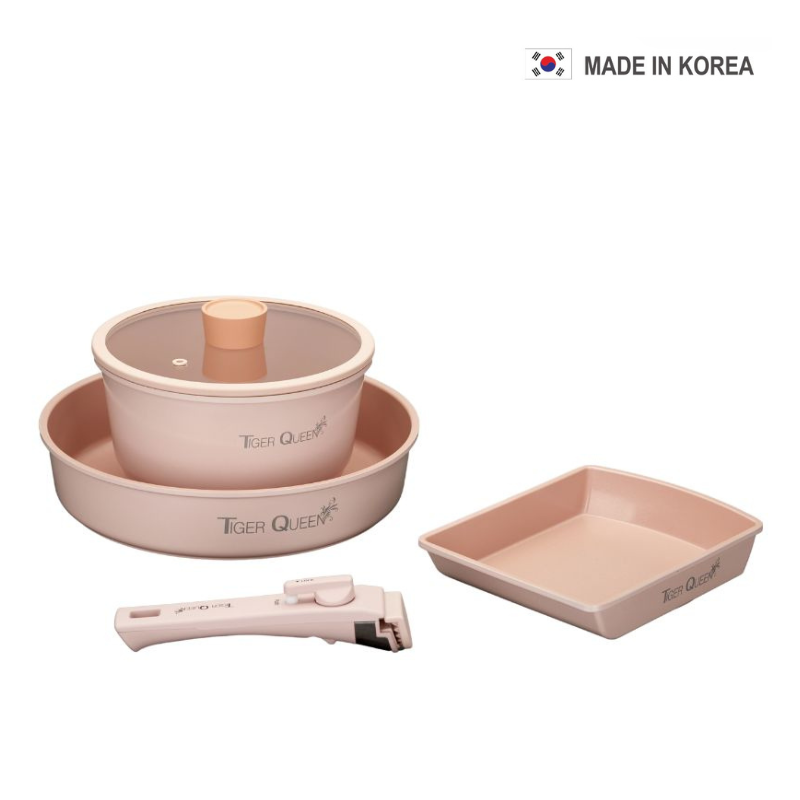 Bộ nồi Ceramic IH tay cầm rời hiệu Tiger Queen DCWCP-SET [5 món]