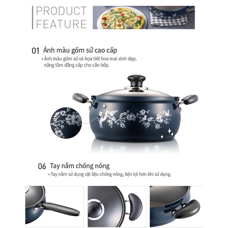 Nồi casserole nhôm hiệu PN FMPT-20C(IH) [20cm - 2.9L]