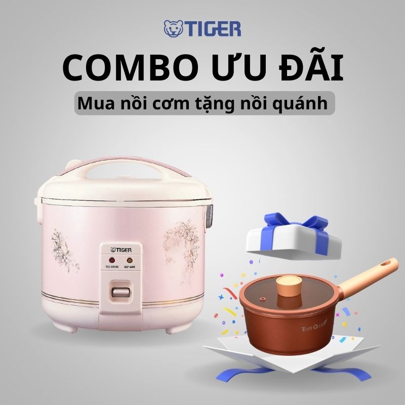 COMBO TIGER ƯU ĐÃI : Mua nồi cơm điện JNP-1000 tặng nồi quánh Tiger Queen CWCB-18B