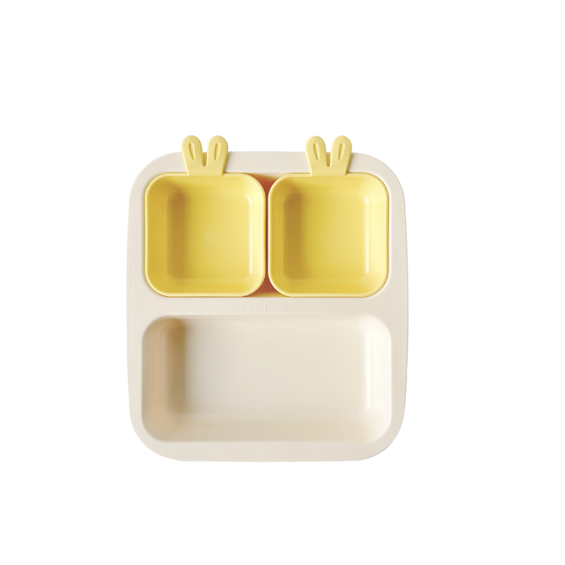 Khay ăn trẻ em cao cấp 3 ngăn hiệu Nestique Series Rabbit N-12-1
