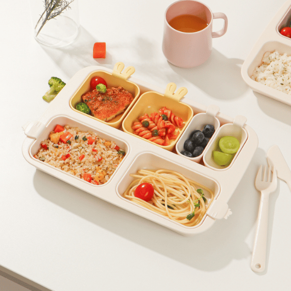 Khay ăn trẻ em cao cấp 5 ngăn Series Rabbit hiệu Nestique N-11-1