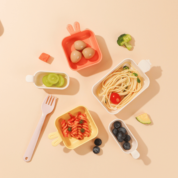 Khay ăn trẻ em cao cấp 5 ngăn Series Rabbit hiệu Nestique N-11-1