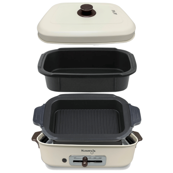 Lẩu điện phủ gốm Ceramic 2 trong 1 Kuvings KMG-200B [4.0L]