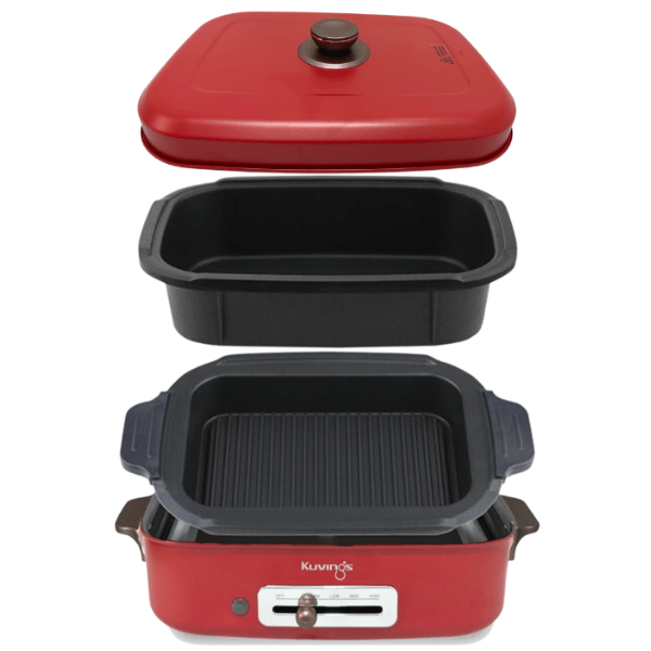 Lẩu điện phủ gốm Ceramic 2 trong 1 Kuvings KMG-200B [4.0L]