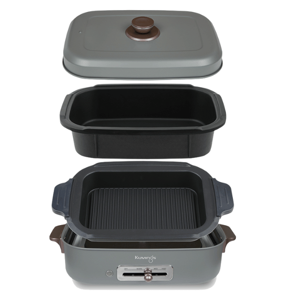 Lẩu điện phủ gốm Ceramic 2 trong 1 Kuvings KMG-200B [4.0L]