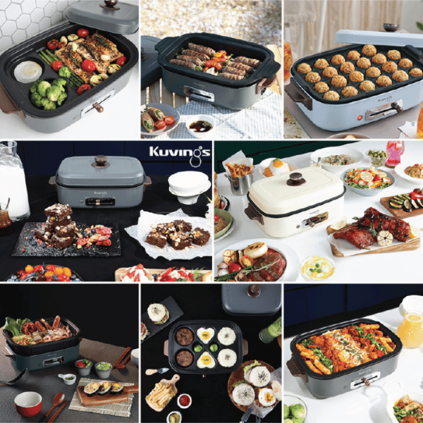 Lẩu điện phủ gốm Ceramic 2 trong 1 Kuvings KMG-200B [4.0L]