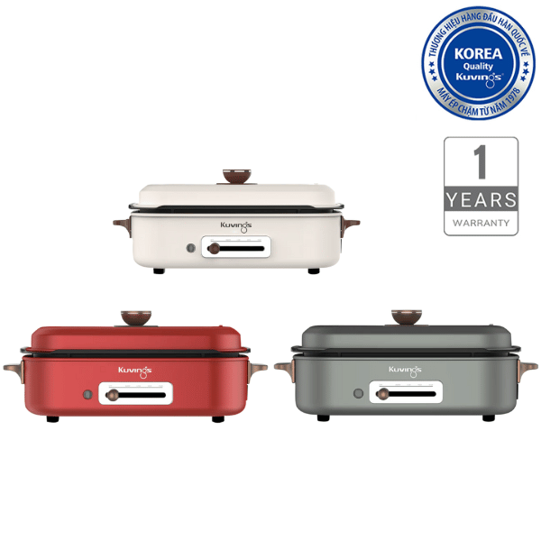 Lẩu điện phủ gốm Ceramic 2 trong 1 Kuvings KMG-200B [4.0L]