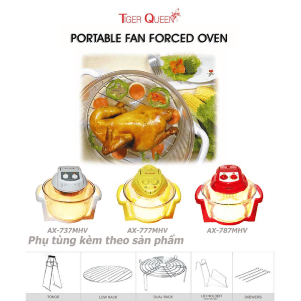 Lò nướng thủy tinh halogen Tiger Queen AX-777MHV (11.0L)