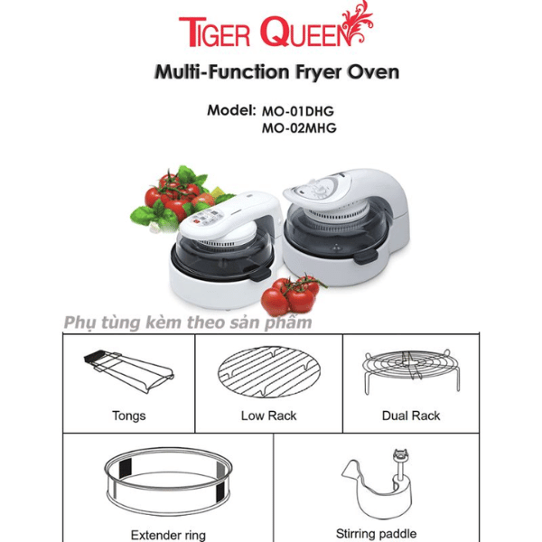 Lò nướng thủy tinh đa năng halogen Tiger Queen MO-02MHG (12.0L)