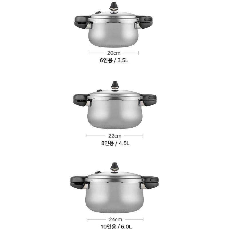 Nồi áp suất inox hiệu POONGNYUN [PN] MLRPC-06(IH) [3.5L]