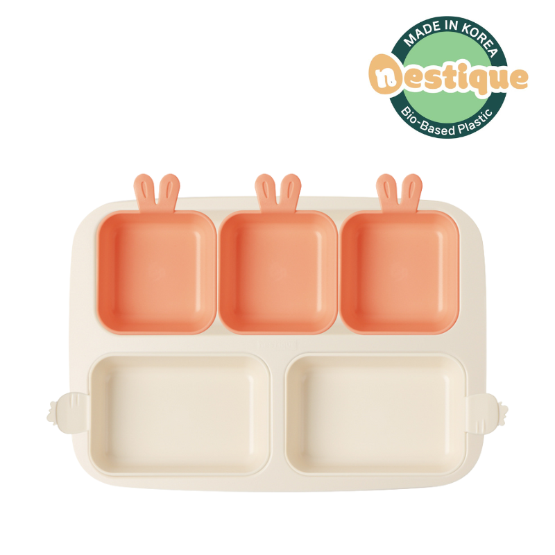 Khay ăn trẻ em cao cấp 5 ngăn Series Rabbit hiệu Nestique N-11-1