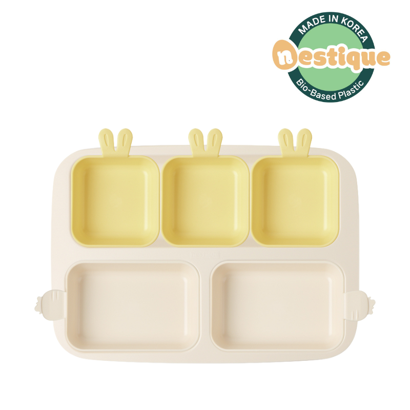 Khay ăn trẻ em cao cấp 5 ngăn Series Rabbit hiệu Nestique N-11-1