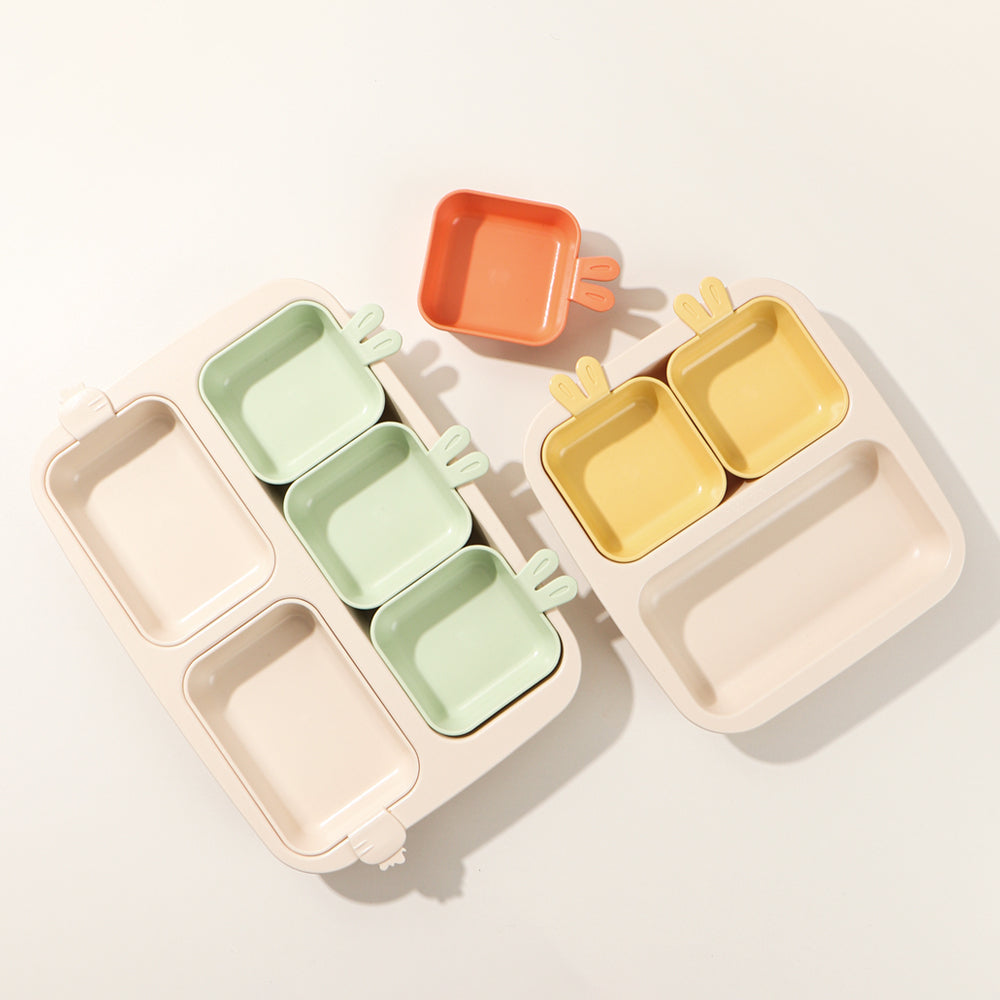 Khay ăn trẻ em cao cấp 5 ngăn Series Rabbit hiệu Nestique N-11-1