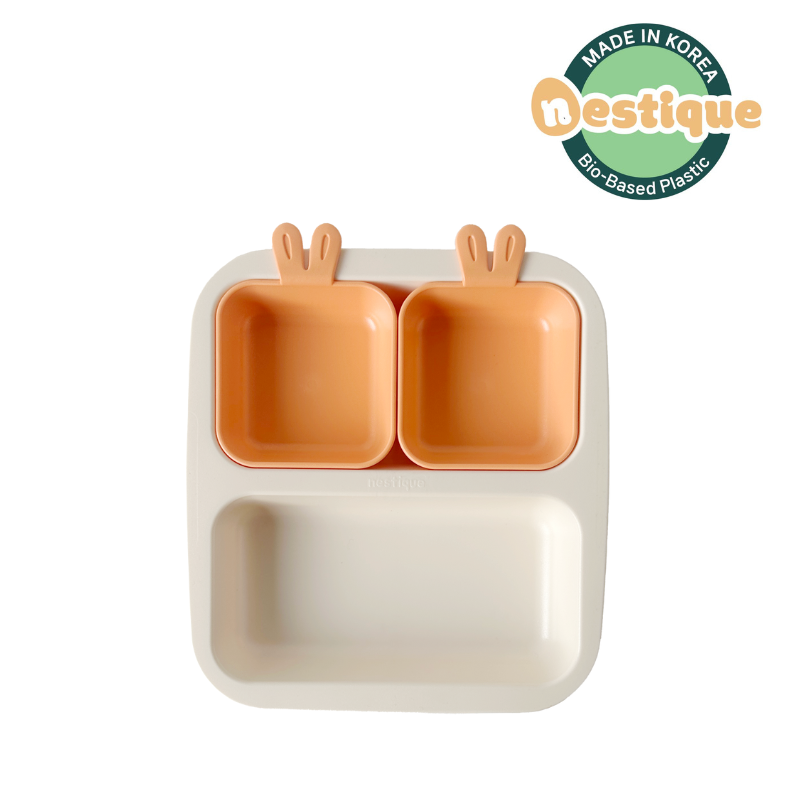 Khay ăn trẻ em cao cấp 3 ngăn hiệu Nestique Series Rabbit N-12-1