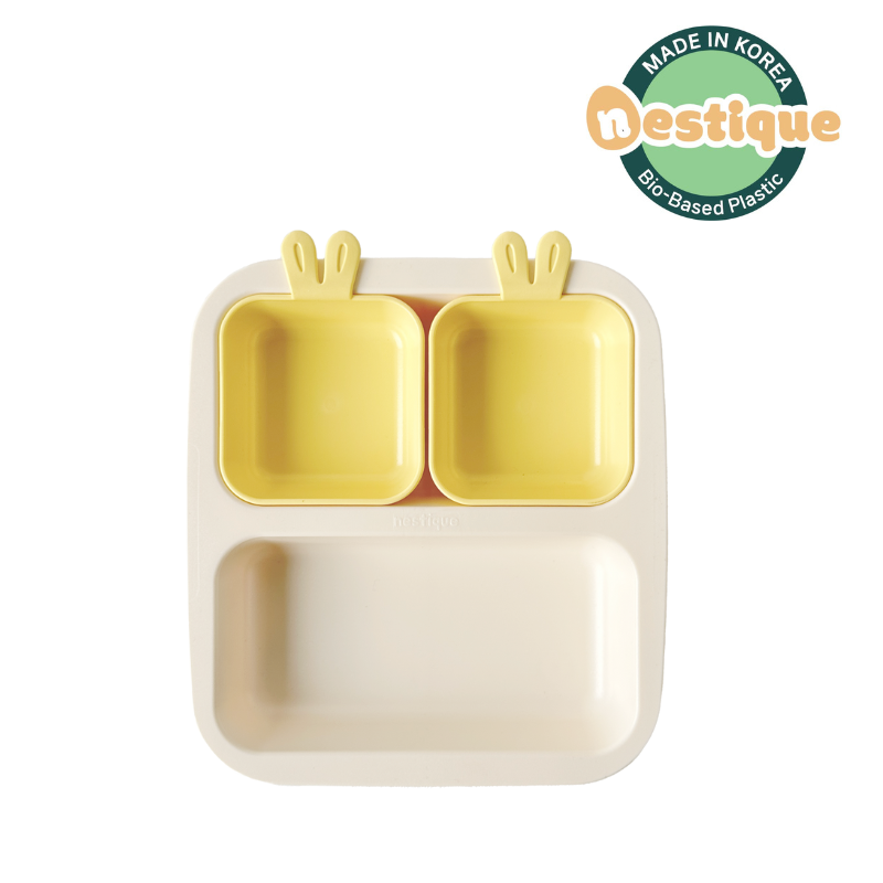 Khay ăn trẻ em cao cấp 3 ngăn hiệu Nestique Series Rabbit N-12-1