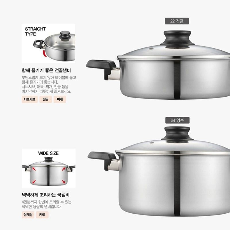 Nồi casserole Inox cao cấp hiệu POONGNYUN WNPT-24C(IH) [4.0L]