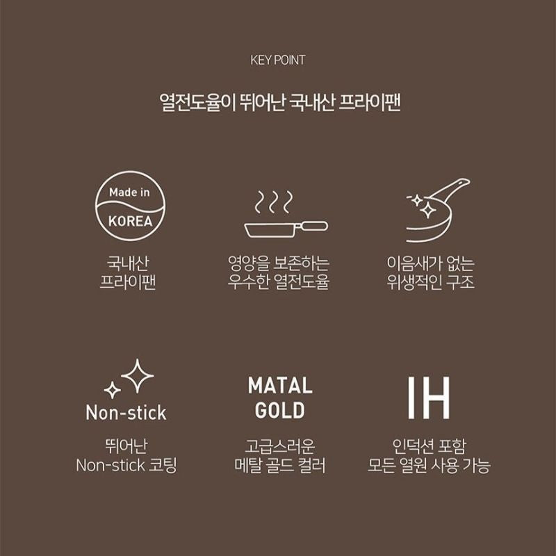 Chảo gang vuông chống dính chiên trứng hiệu POONGNYUN [PN] NSDTFP-25S(IH) [25x21CM]