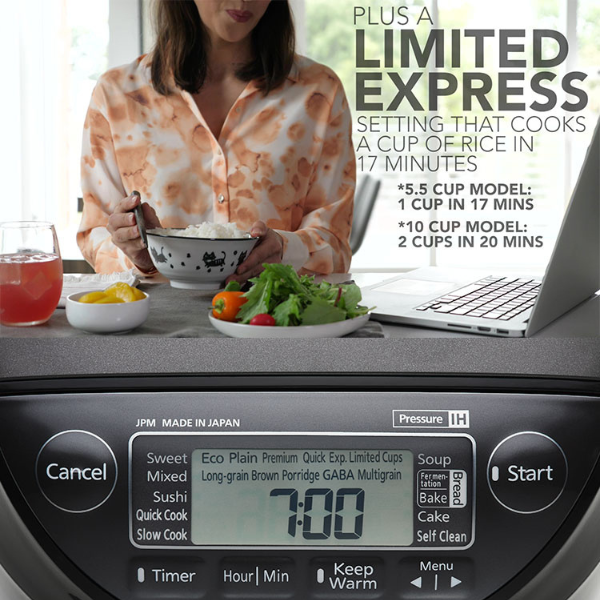 Nồi cơm điện tử cao tần áp suất Tiger 5 trong 1 JPM-H18V [1.8L]