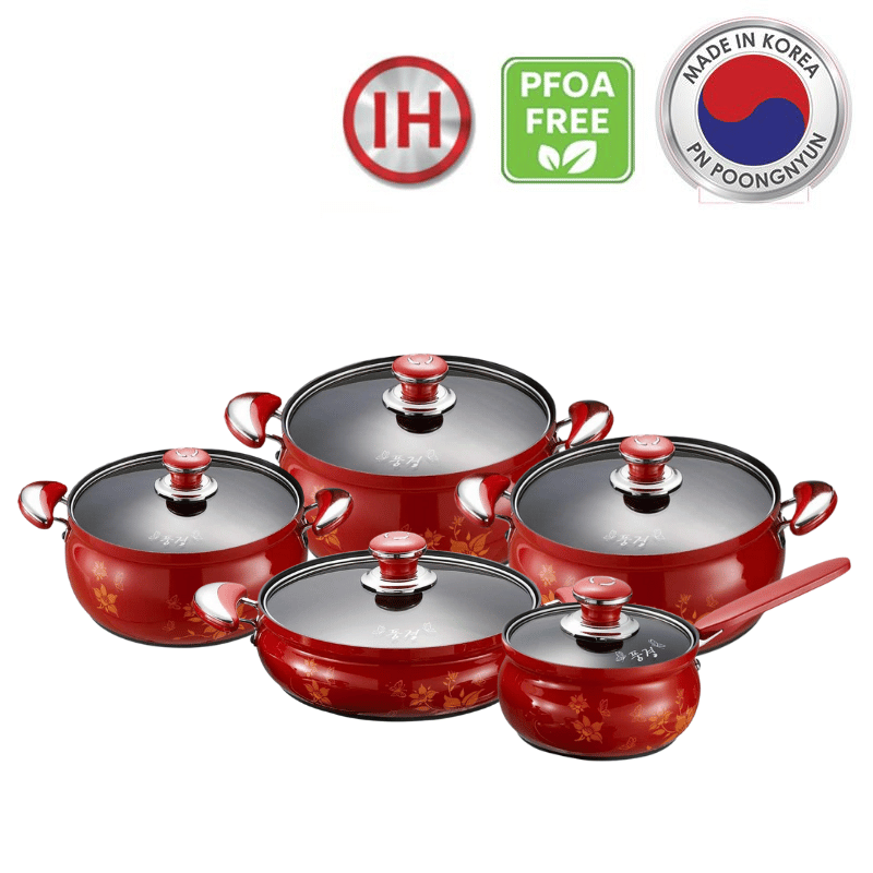 Bộ nồi nhà bếp nhôm hiệu PoongNyun FAPV [10 món]