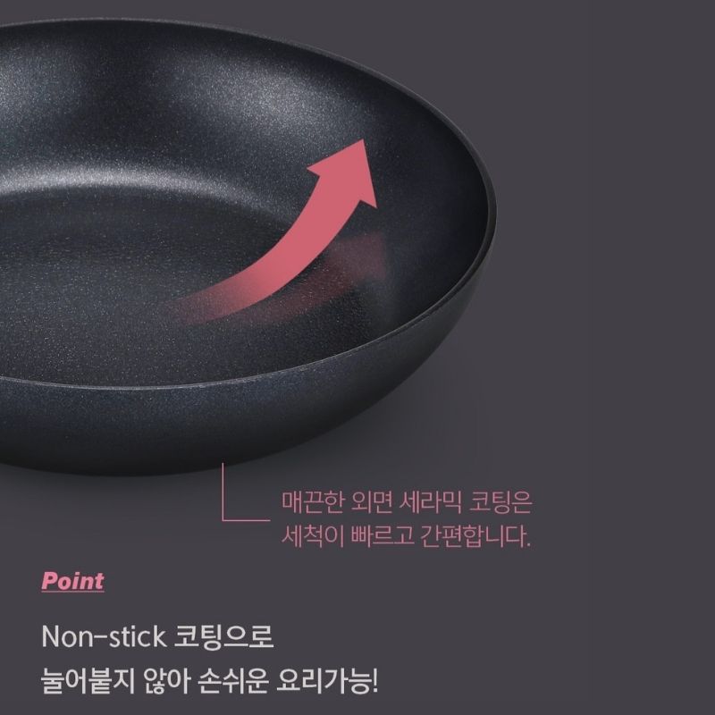 Chảo nhôm chống dính lồng sâu hiệu POONGNYUN [PN] SAWP-30(IH) [30CM]