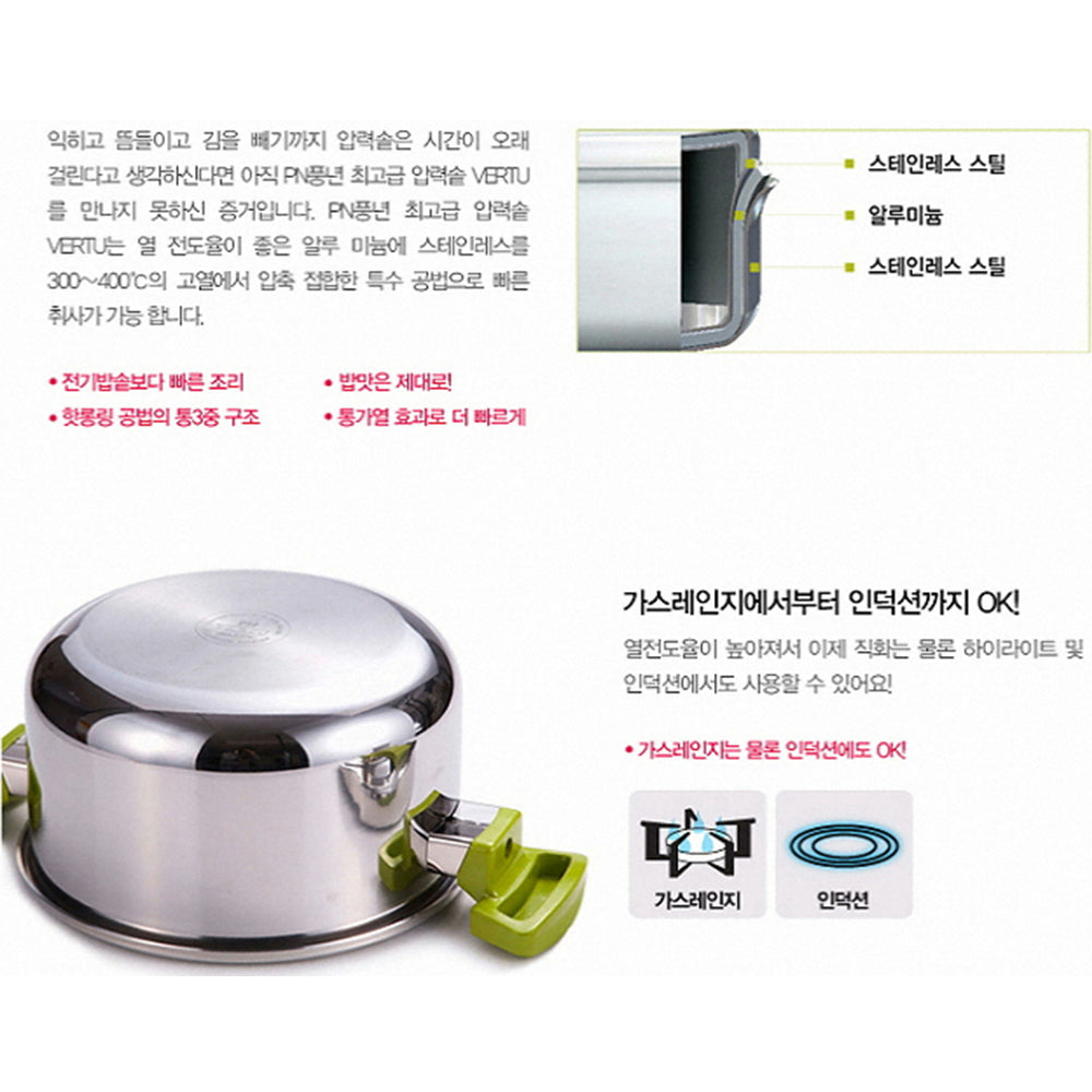 Nồi áp suất Inox 3 lớp IH hiệu PN VTPC-22C [4.5L]