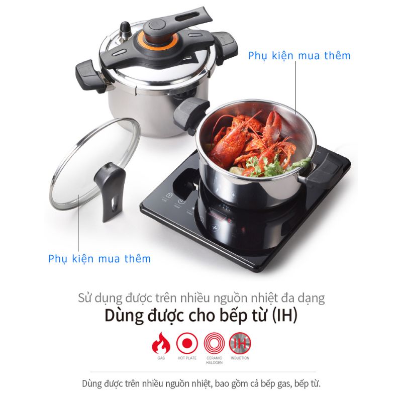 Nồi áp suất Inox 3 lớp IH hiệu PN VTSPC-10 [5.5L]
