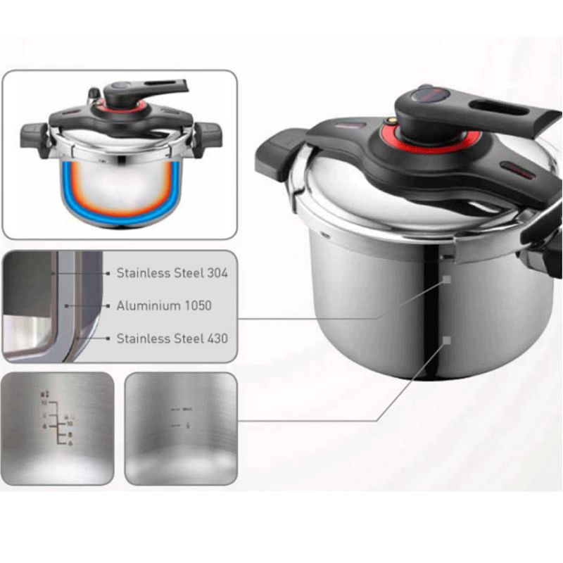 Bộ nồi áp suất Inox IH 3 trong 1 hiệu PN VGPC2-SET [6 món]