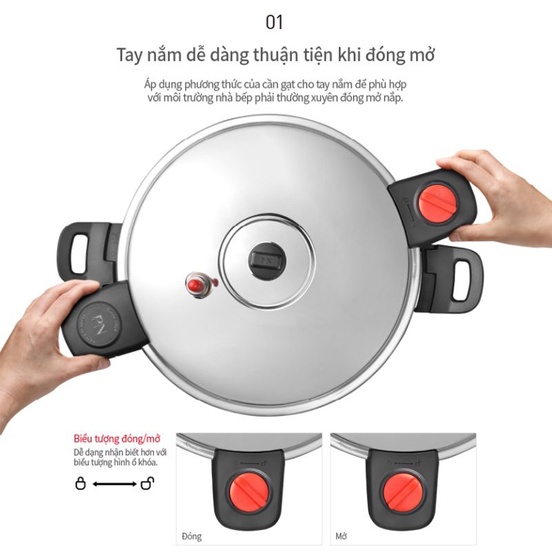 Nồi áp suất Inox 3 lớp hiệu PN PHSPC-20 [11.0L]