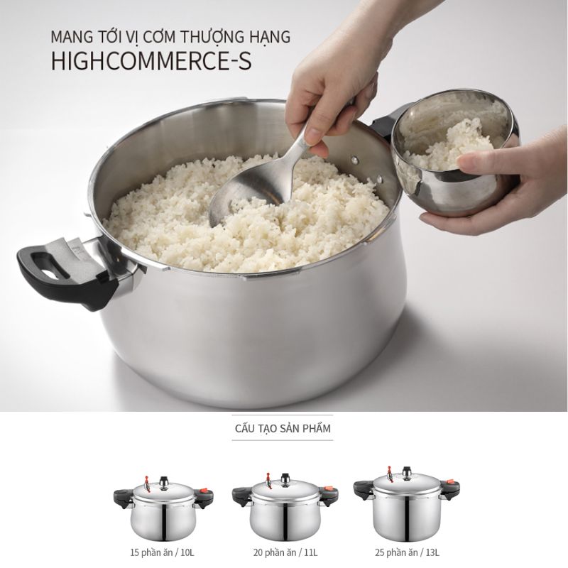 Nồi áp suất Inox 3 lớp hiệu PN PHSPC-20 [11.0L]