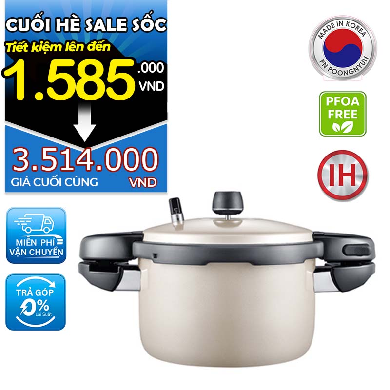 Nồi áp suất nhôm Hard Anodizing IH hiệu PN BEDPC-06(IH) [3.5L]
